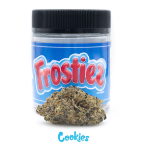 Buy Frosties Cookies premium cannabis flower with frosty crystal-covered buds and sweet cookie aroma